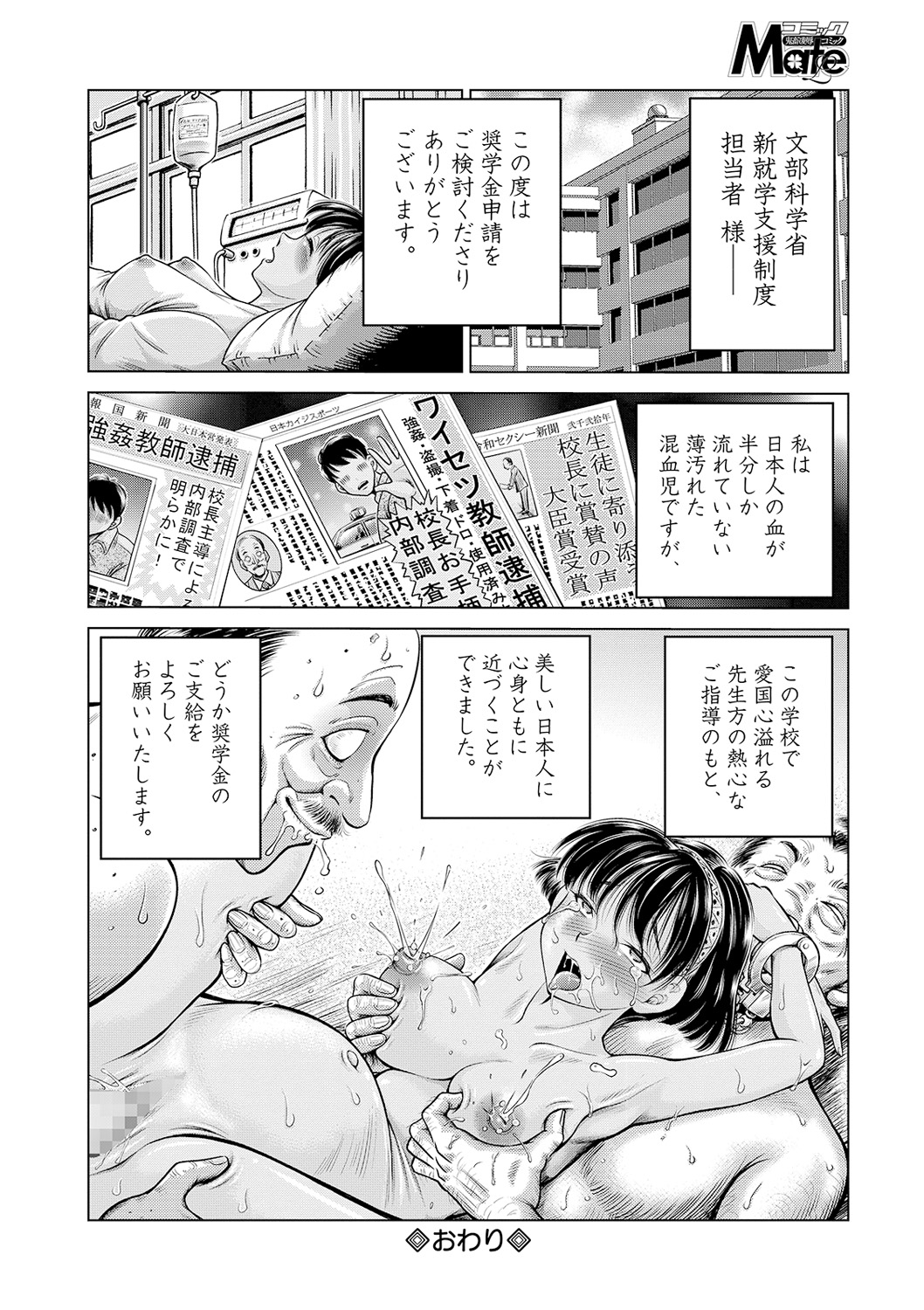 【エロ漫画】ちょいポチャ爆乳バレリーナが肉屋の鬼畜店主に緊縛調教されてハミ肉乳首を吸われながらイラマチオされて逆さ吊りでアナル調教ww肛門にディルドをブチ込み潮吹きアクメして性奴隷堕ちw エロマンガ 毎日エロ漫画